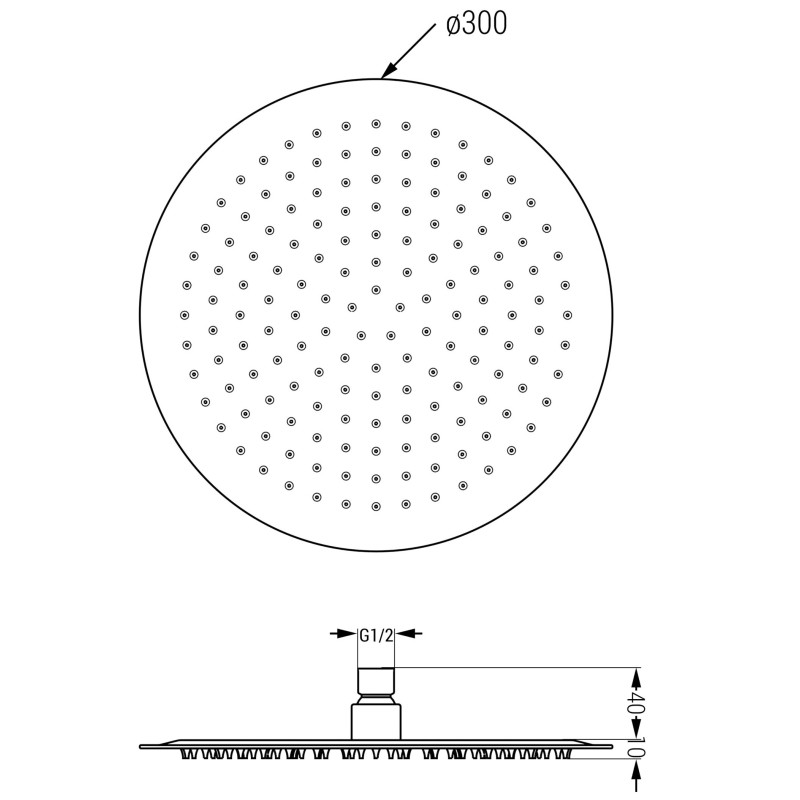 Mexen Slim hlavová sprcha 30 cm, kartáčovaná šedá zbraň - 79230-66