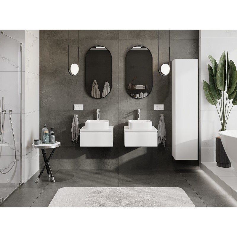 Mexen Orio koupelnová skříňka pod umyvadlo 50 cm s deskou, 1 zásuvka, bílá matná - 91A10-05023-1-BFC01