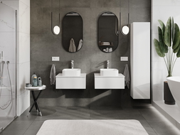 Mexen Orio koupelnová skříňka pod umyvadlo 60 cm s deskou, 1 zásuvka, bílý lesk - 91A10-06023-1-BFC00