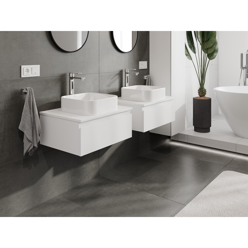 Mexen Orio koupelnová skříňka pod umyvadlo 60 cm s deskou, 1 zásuvka, bílá mat - 91A10-06023-1-BFC01