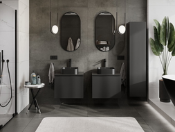 Mexen Orio koupelnová skříňka pod umyvadlo 60 cm s deskou, 1 zásuvka, černá mat - 91A10-06047-1-BFC71