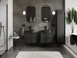 Mexen Orio koupelnová skříňka pod umyvadlo 60 cm s deskou, 2 zásuvky, černá matná - 91A10-06047-2-BFFC71