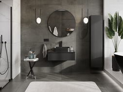 Mexen Orio koupelnová skříňka pod umyvadlo 80 cm s deskou, 1 zásuvka, černá matná - 91A10-08023-1-BFC71