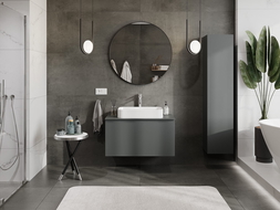 Mexen Orio koupelnová skříňka pod umyvadlo 90 cm s deskou, 1 zásuvka, matný grafit - 91A10-09047-1-BFC66