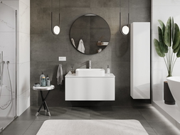 Mexen Orio koupelnová skříňka pod umyvadlo 100 cm s deskou, 1 zásuvka, bílý lesk - 91A10-10047-1-BFC00