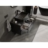 Mexen Orio koupelnová skříňka pod umyvadlo 100 cm s deskou, 2 zásuvky, černý lesk - 91A10-10047-2-BFFC70
