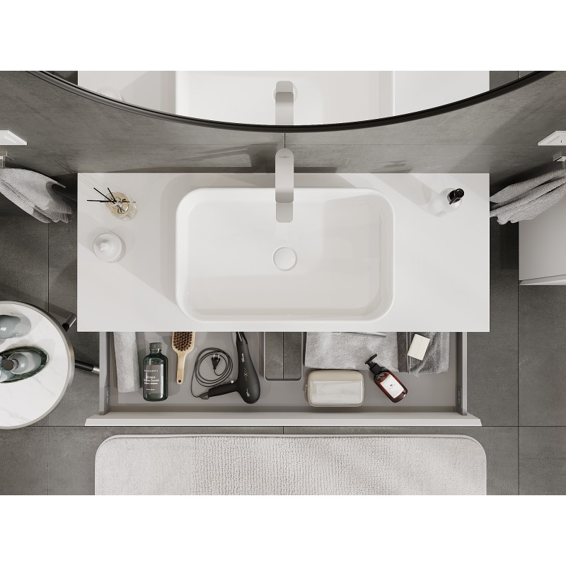 Mexen Orio koupelnová skříňka pod umyvadlo 120 cm s deskou, 1 zásuvka, bílý mat - 91A10-12023-1-BFC01