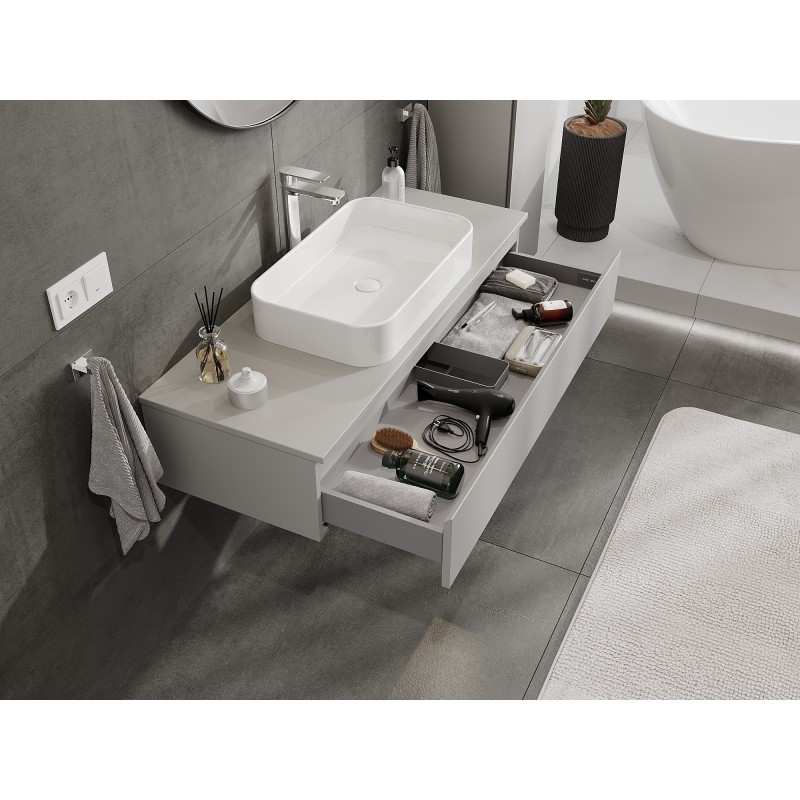 Mexen Orio koupelnová skříňka pod umyvadlo 120 cm s deskou, 1 zásuvka, šedá matná - 91A10-12023-1-BFC62