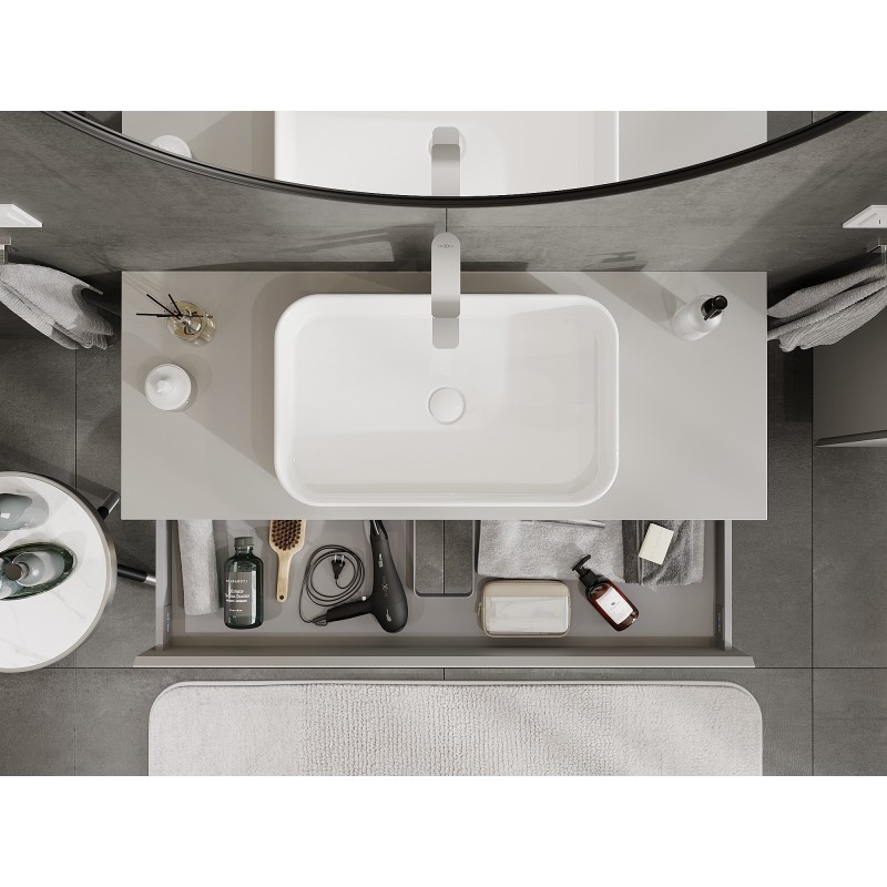 Mexen Orio koupelnová skříňka pod umyvadlo 120 cm s deskou, 1 zásuvka, šedá matná - 91A10-12023-1-BFC62