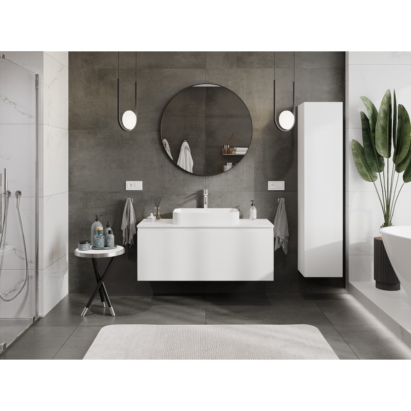 Mexen Orio koupelnová skříňka pod umyvadlo 120 cm s deskou, 1 zásuvka, bílá mat - 91A10-12047-1-BFC01