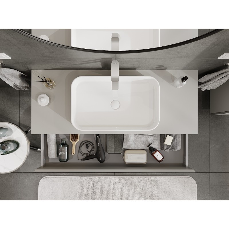 Mexen Orio koupelnová skříňka pod umyvadlo 120 cm s deskou, 2 zásuvky, šedá mat - 91A10-12047-2-BFFC62