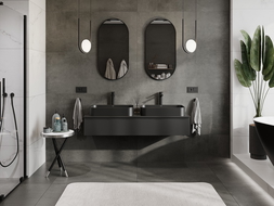 Mexen Orio koupelnová skříňka pod umyvadlo 140 cm s deskou, 1 zásuvka, černá mat - 91A10-14023-1-BFC71