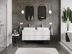 Mexen Orio koupelnová skříňka pod umyvadlo 140 cm s deskou, 2 zásuvky, bílá mat - 91A10-14047-2-BFFC01