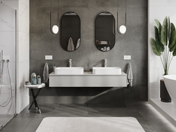 Mexen Orio koupelnová skříňka pod umyvadlo 160 cm s deskou, 1 zásuvka, šedá matná - 91A10-16023-1-BFC62