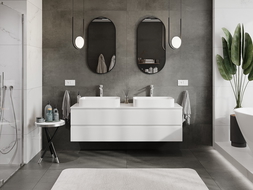 Mexen Orio koupelnová skříňka pod umyvadlo 160 cm s deskou, 2 šuplíky, bílý lesk - 91A10-16047-2-BFFC00