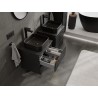 Mexen Rivel koupelnová skříňka pod umyvadlo 50 cm s deskou, 2 zásuvky, drážkovaná, černý mat - 91A20-05047-2-BFFC71