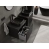 Mexen Rivel koupelnová skříňka pod umyvadlo 60 cm s deskou, 1 zásuvka, drážkovaná, černý mat - 91A20-06047-1-BFC71