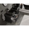 Mexen Rivel koupelnová skříňka pod umyvadlo 60 cm s deskou, 2 zásuvky, drážkovaný, černý mat - 91A20-06047-2-BFFC71