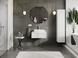 Mexen Rivel koupelnová skříňka pod umyvadlo 70 cm s deskou, 1 zásuvka, frézovaná, bílá matná - 91A20-07023-1-BFC01