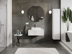 Mexen Rivel koupelnová skříňka pod umyvadlo 80 cm s deskou, 1 zásuvka, rýhovaná, bílá matná - 91A20-08023-1-BFC01