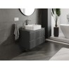Mexen Rivel koupelnová skříňka pod umyvadlo 80 cm s deskou, 2 zásuvky, drážkovaná, grafit mat - 91A20-08047-2-BFFC66