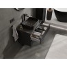 Mexen Rivel koupelnová skříňka pod umyvadlo 80 cm s deskou, 2 zásuvky, drážkovaná, černá mat - 91A20-08047-2-BFFC71