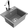 Mexen Milo granitový dřez 1-komorový s kuchyňskou baterií Rita, šedý - 6505-71-670300-00