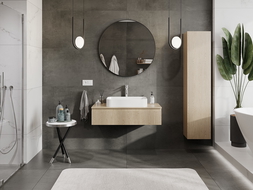 Mexen Rivel koupelnová skříňka pod umyvadlo 100 cm s deskou, 1 zásuvka, drážkovaná, dub - 91A20-10023-1-BFC81