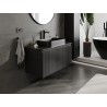 Mexen Rivel koupelnová skříňka pod umyvadlo 100 cm s deskou, 1 zásuvka, rýhovaná, černá matná - 91A20-10047-1-BFC71