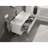 Mexen Rivel koupelnová skříňka pod umyvadlo 100 cm s deskou, 2 zásuvky, rýhovaná, bílá mat - 91A20-10047-2-BFFC01