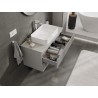 Mexen Rivel koupelnová skříňka pod umyvadlo 100 cm s deskou, 2 zásuvky, drážkovaná, šedá mat - 91A20-10047-2-BFFC62