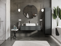 Mexen Rivel koupelnová skříňka pod umyvadlo 120 cm s deskou, 1 zásuvkou, rýhovaná, matně grafit - 91A20-12023-1-BFC66