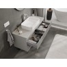 Mexen Rivel koupelnová skříňka pod umyvadlo 120 cm s deskou, 2 zásuvky, rýhovaná, šedá mat - 91A20-12047-2-BFFC62