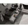 Mexen Rivel koupelnová skříňka pod umyvadlo 160 cm s deskou, 1 zásuvka, rýhovaná, černý mat - 91A20-16023-1-BFC71