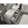Mexen Rivel koupelnová skříňka pod umyvadlo 160 cm s deskou, 2 zásuvky, drážkovaná, šedá mat - 91A20-16047-2-BFFC62