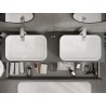 Mexen Rivel koupelnová skříňka pod umyvadlo 160 cm s deskou, 2 zásuvky, rýhovaná, grafit mat - 91A20-16047-2-BFFC66