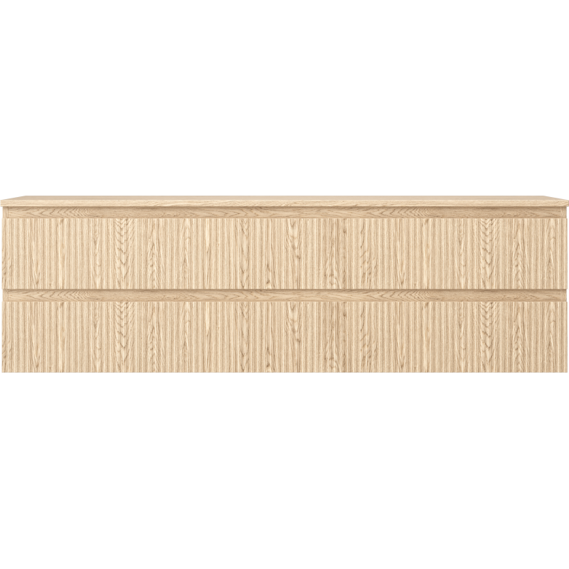 Mexen Rivel koupelnová skříňka pod umyvadlo 160 cm s deskou, 2 zásuvkami, drážkovaná, dub - 91A20-16047-2-BFFC81