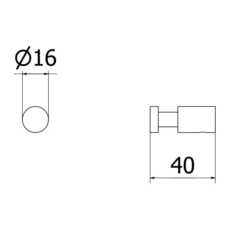 Mexen Loop háček na ručník (2 ks), černý chrom - 70A71011-73