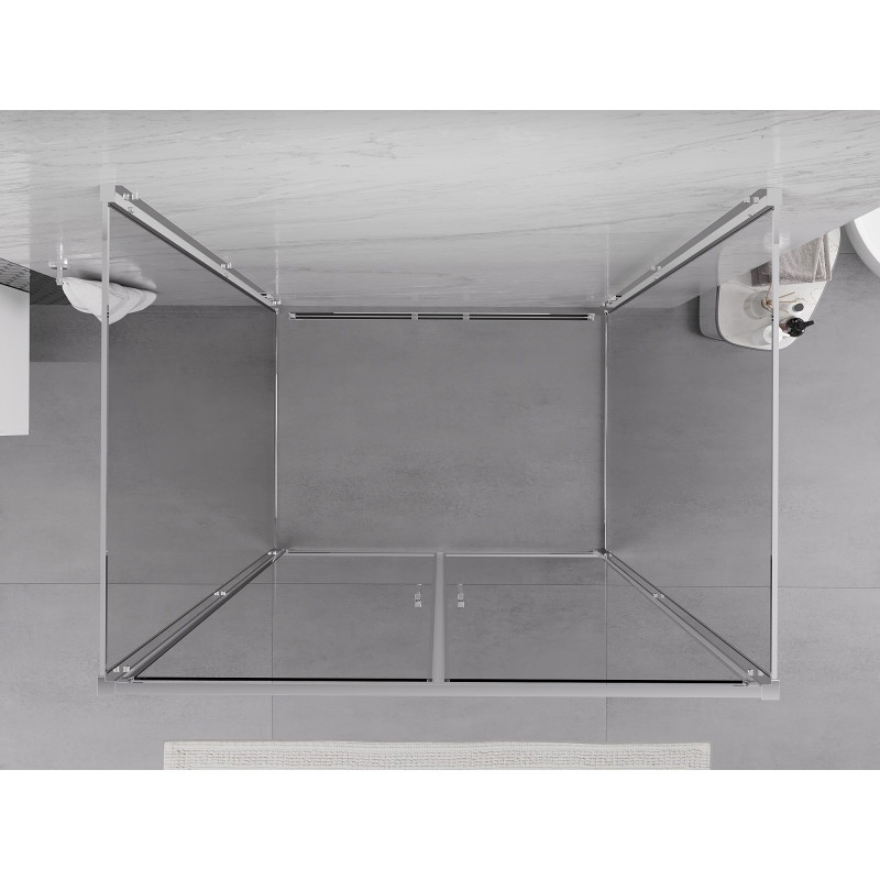 Mexen Exo-B Duo 3S sprchový kout 3stěnný výkyvný 80 x 70 cm, transparentní, chrom - 814-080-070-01-00-3S