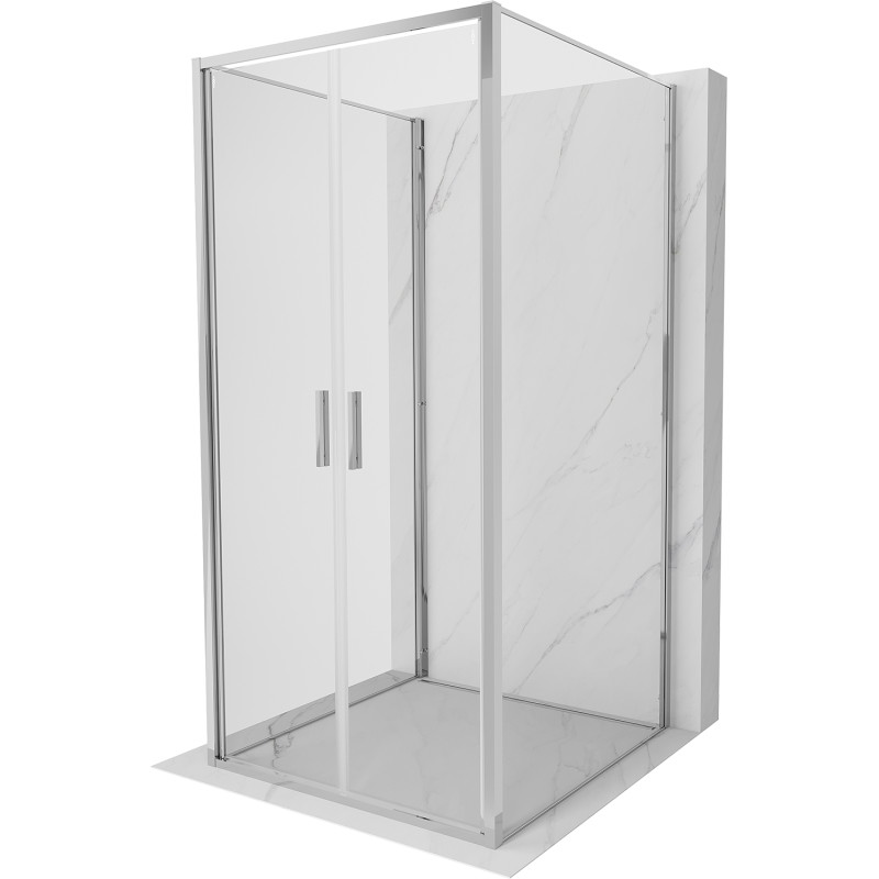 Mexen Exo-B Duo 3S sprchový kout 3-stěnný křídlový 90 x 90 cm, transparentní, chrom - 814-090-090-01-00-3S