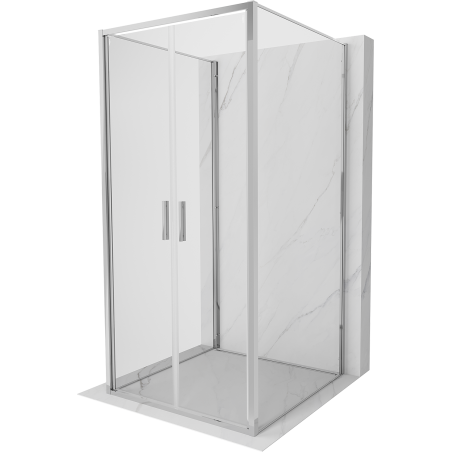 Mexen Exo-B Duo 3S sprchový kout 3-stranný otočný 110 x 110 cm, transparentní, chrom - 814-110-110-01-00-3S