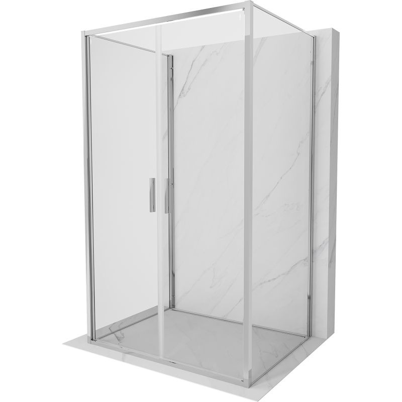 Mexen Exo-3S sprchový kout 3-stěnný, sklápěcí 70 x 85 cm, transparentní, chrom - 814-070-085-01-00-3S