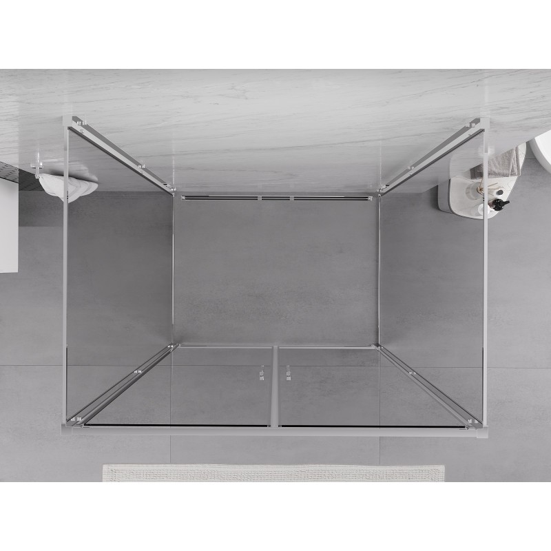 Mexen Exo-3S sprchový kout třístranný otevírací 90 x 110 cm, transparentní, chrom - 814-090-110-01-00-3S