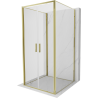 Mexen Exo-B Duo 3S třístranný sprchový kout, otočný 70 x 70 cm, transparentní, zlatý - 814-070-070-50-00-3S