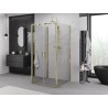 Mexen Exo-B Duo 3S sprchový kout 3-stěnný otevírací 90 x 90 cm, průhledný, zlatý - 814-090-090-50-00-3S