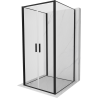 Mexen Exo-3S sprchový kout 3-stěnný otevírací 80 x 80 cm, transparentní, černý - 814-080-080-70-00-3S