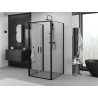 Mexen Exo-B Duo 3S sprchová kabina 3-stěnná otevírací 80 x 80 cm, průhledná, černá - 814-080-080-70-00-3S