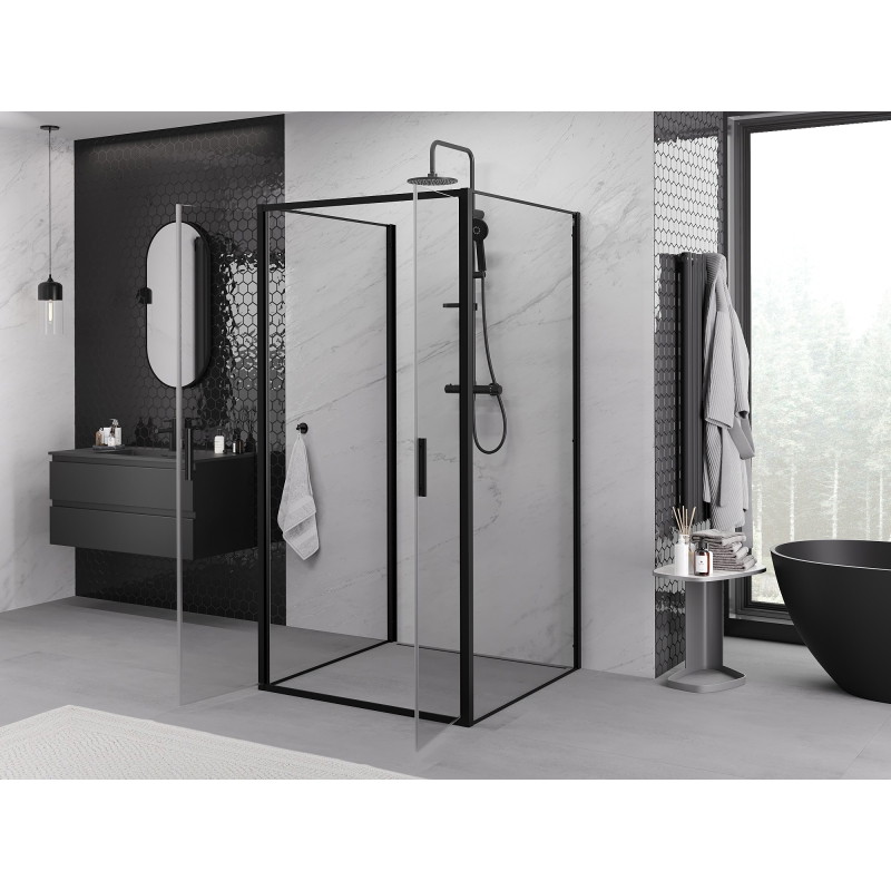 Mexen Exo-B Duo 3S sprchový kout 3-stěnný otočný 120 x 120 cm, transparentní, černý - 814-120-120-70-00-3S