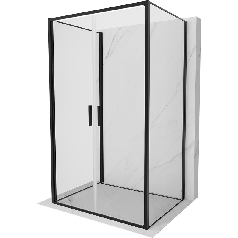 Mexen Exo-B Duo 3S sprchová kabina 3-stěnná otevíratelná 80 x 70 cm, transparentní, černá - 814-080-070-70-00-3S