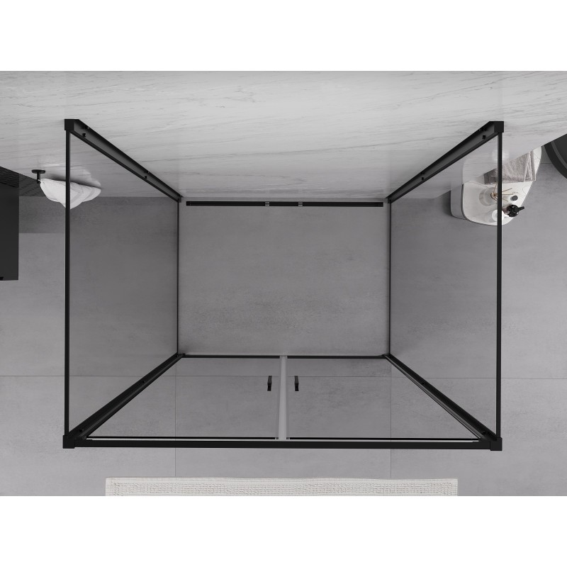 Mexen Exo-3S sprchový kout 3-stěnný výklopný 100 x 75 cm, transparentní, černý - 814-100-075-70-00-3S